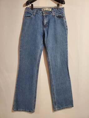 Harley-Davidson Womens Relaxed Thigh Boot Cut Jeans Size 4 Classic Blue Denim